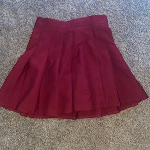 Red mini skirt